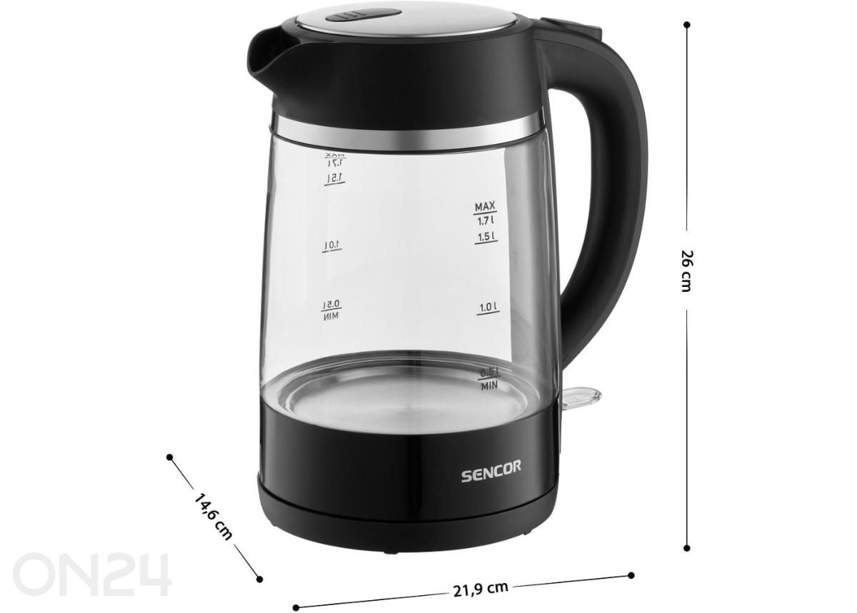 Электрический чайник Sencor SWK2711BK со стеклянным корпусом увеличить размеры