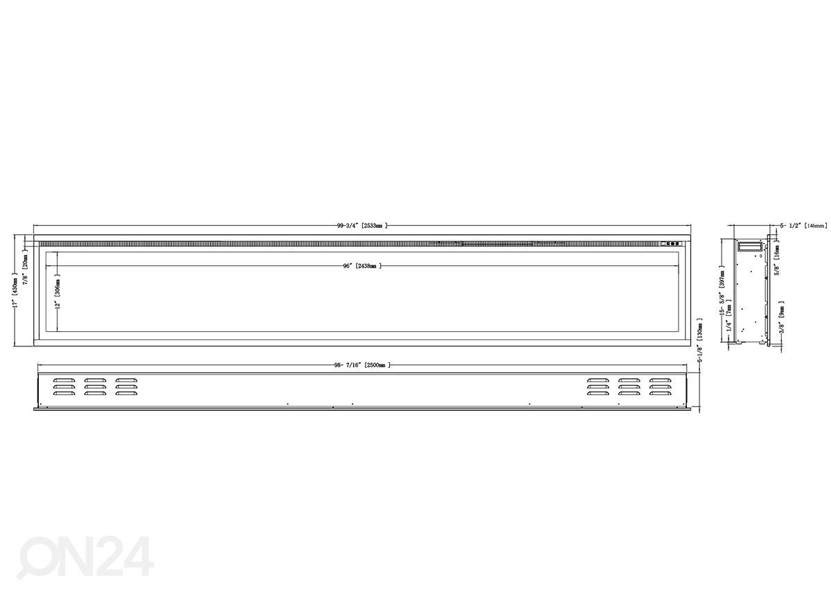 Электрокамин Aflamo Royal 100 увеличить размеры