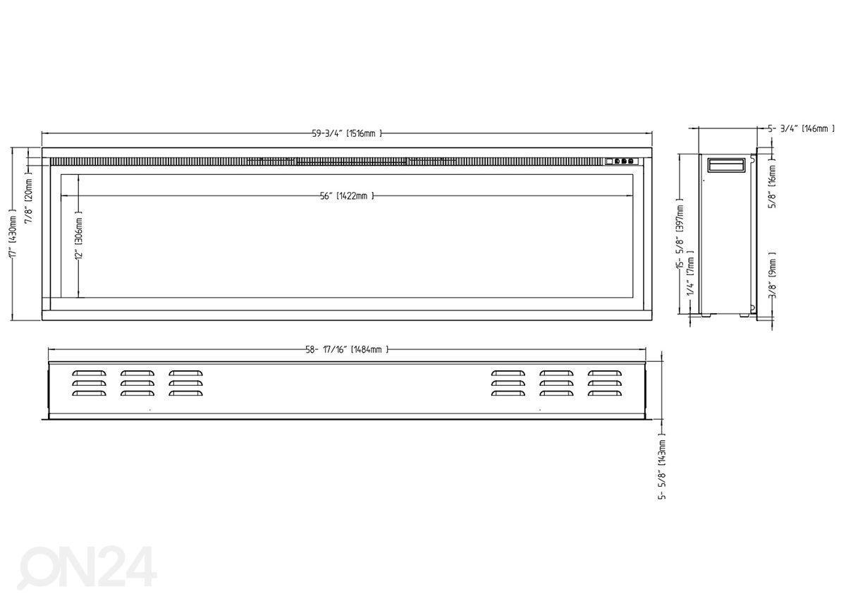 Электрокамин Aflamo Royal 60 увеличить размеры
