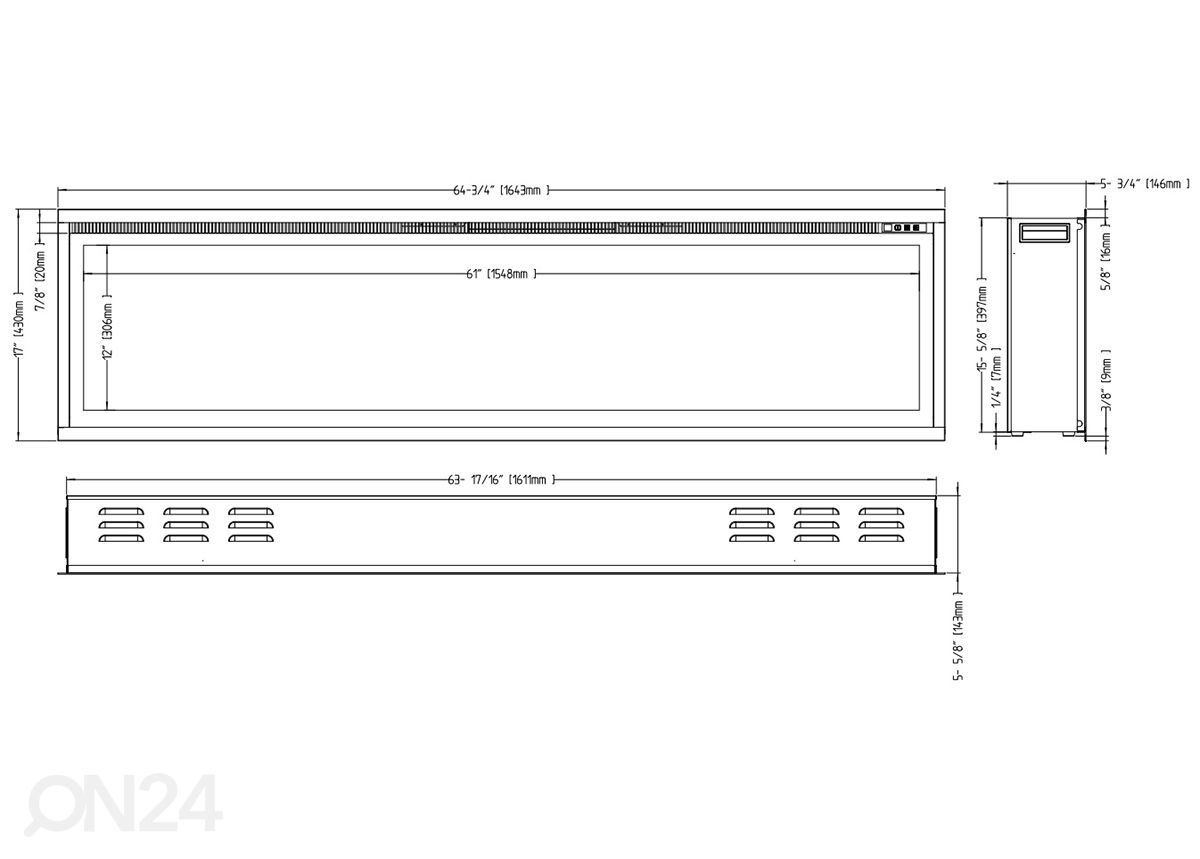 Электрокамин Aflamo Royal 65 увеличить размеры