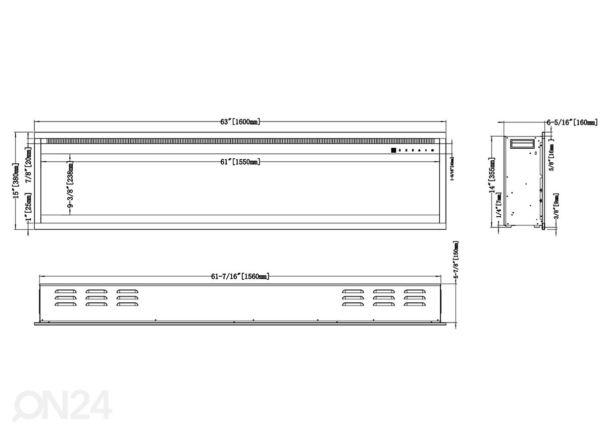 Электрокамин Aflamo Royal PRO 160 увеличить размеры