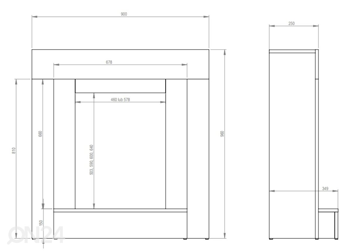 Электрокамин Aflamo Simple LED 60 3D увеличить размеры