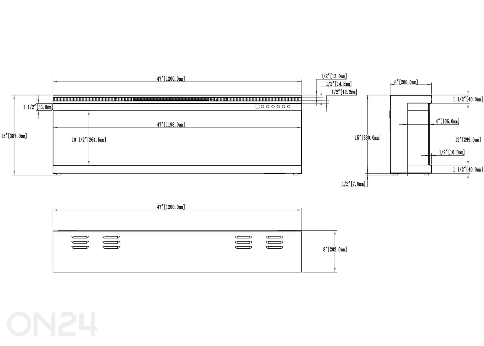 Электрокамин Aflamo Unique PRO 120 увеличить размеры