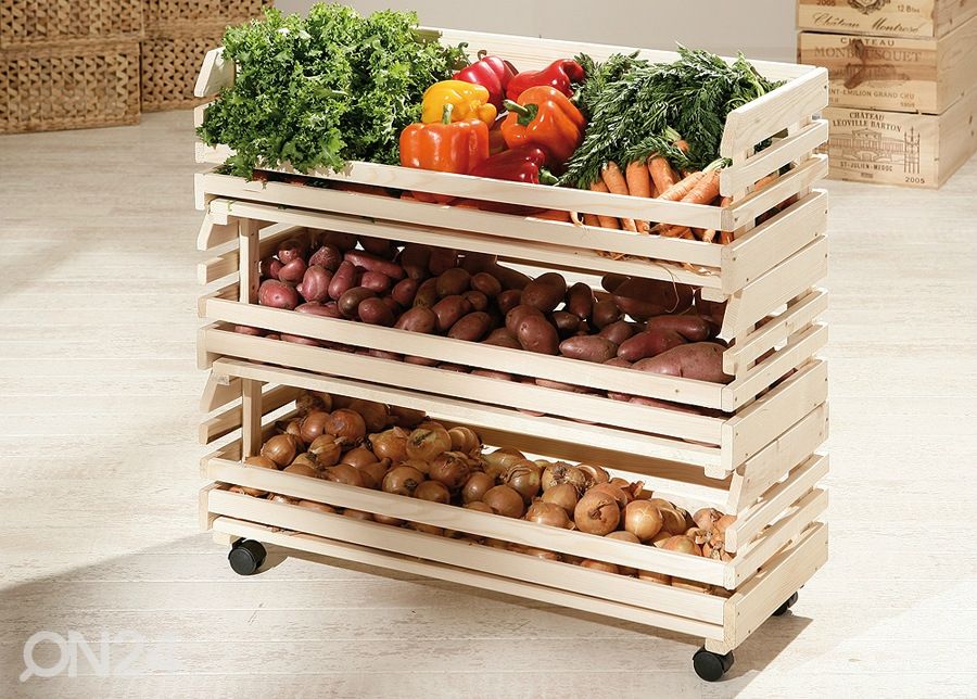 Ящики для хранения Vegetables 3 шт, сосна увеличить