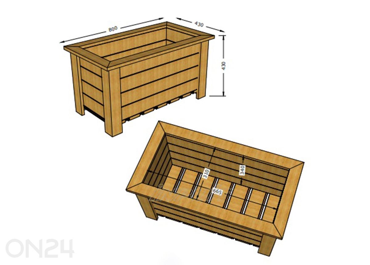 Ящик для цветов 40x80 cm увеличить размеры