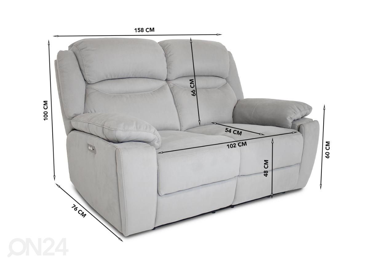 2-местный диван recliner (электрический) увеличить размеры