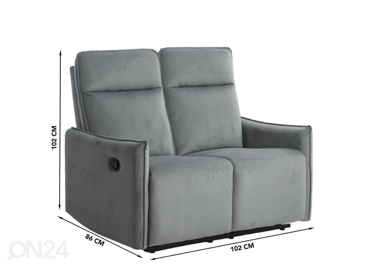 2-местный диван recliner увеличить размеры