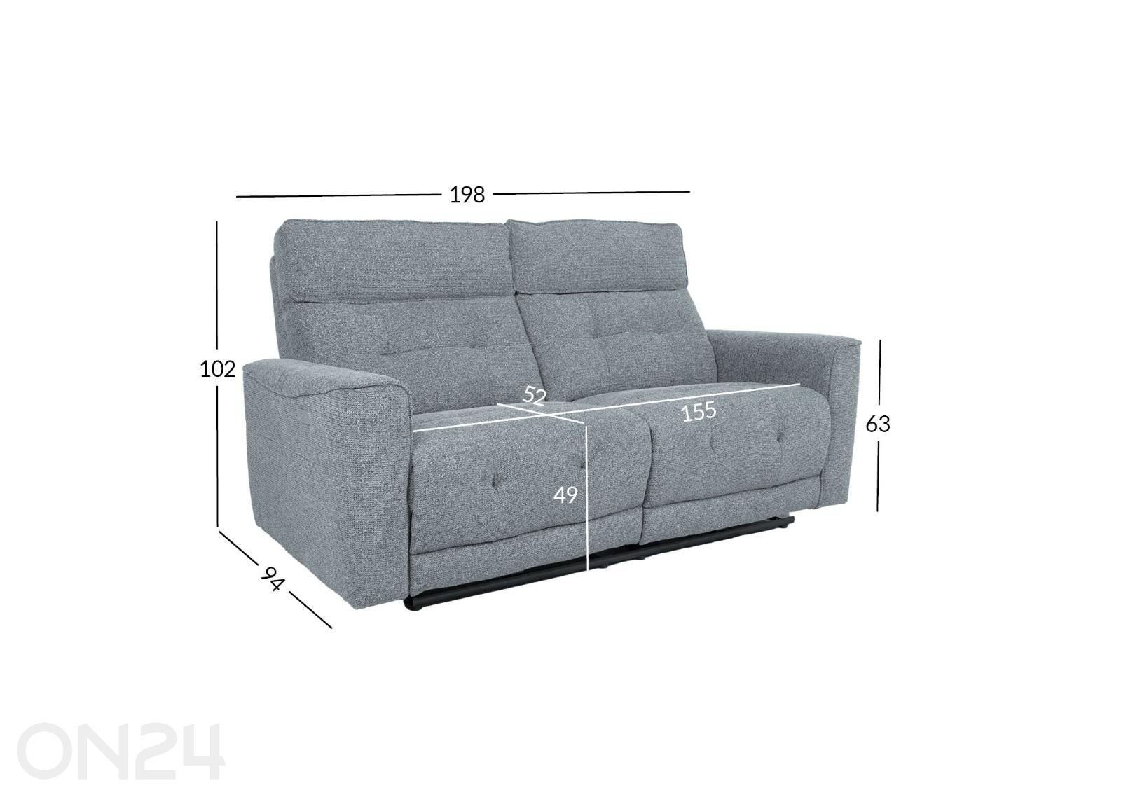 2,5-местный диван Bosco Recliner увеличить размеры