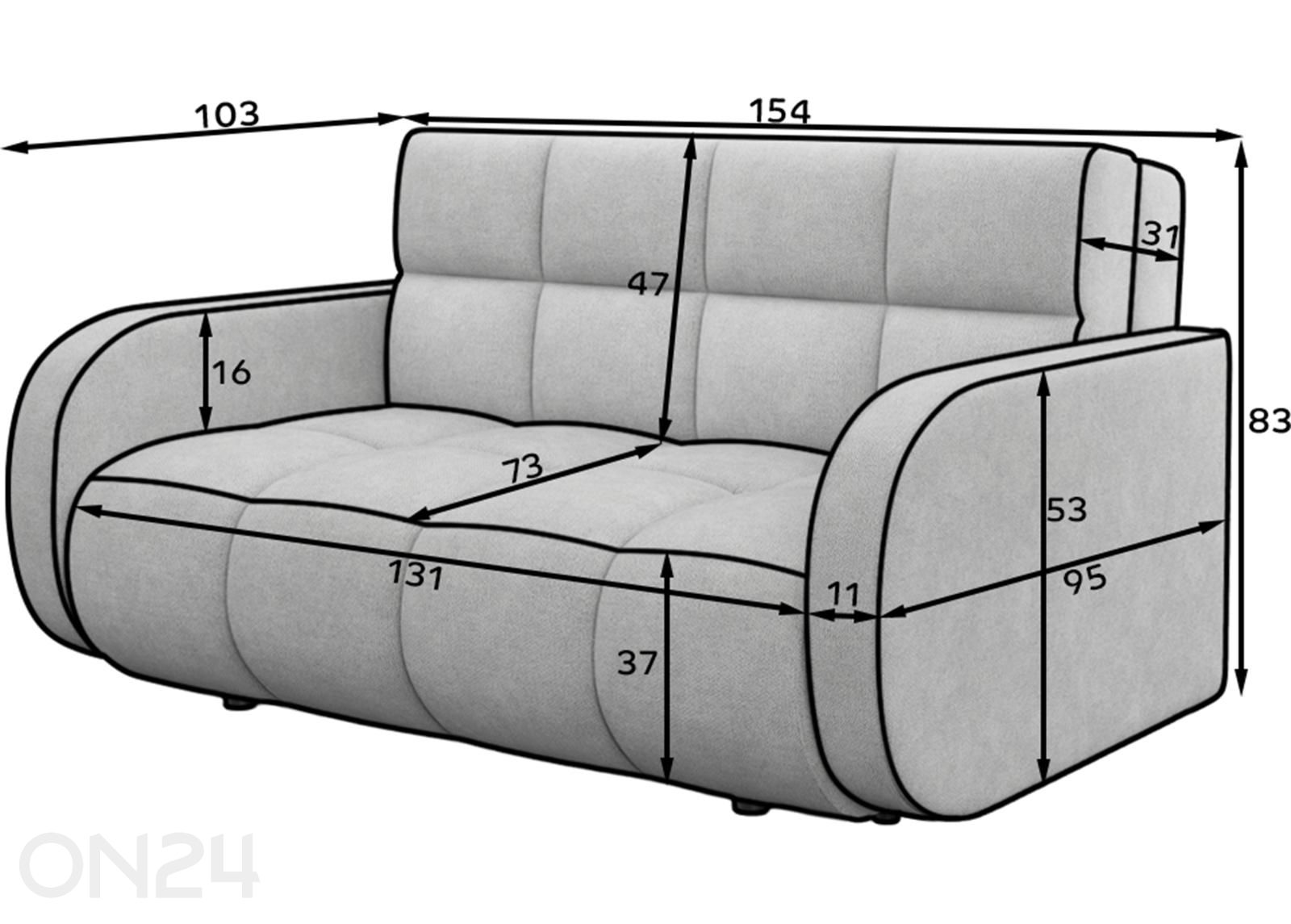 3-местный диван-кровать Deverio увеличить размеры