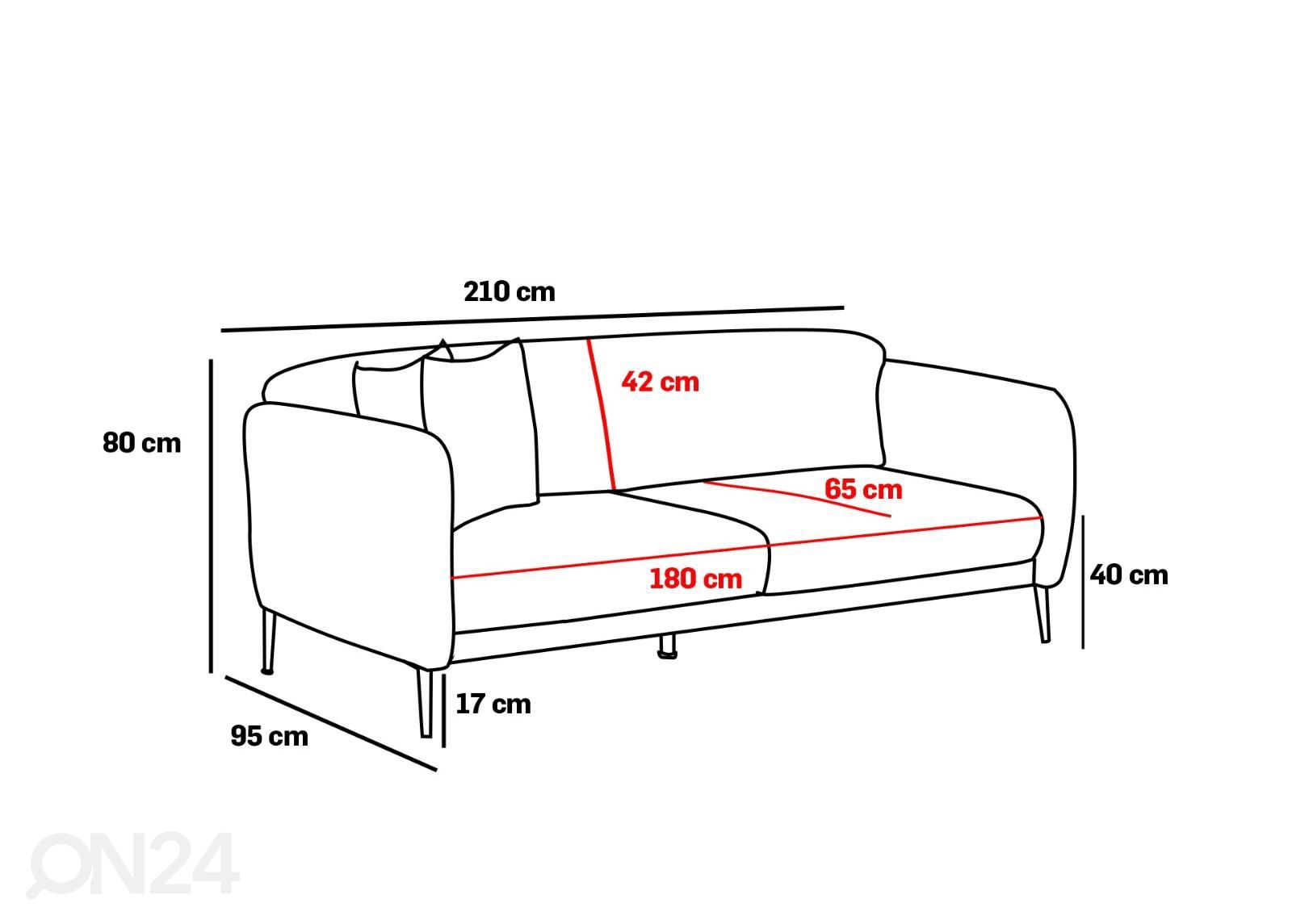 3-местный диван увеличить размеры