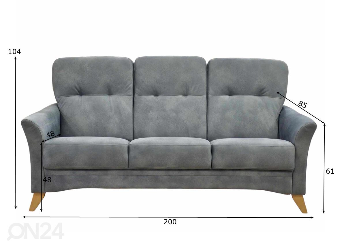3-местный диван Kelly увеличить размеры