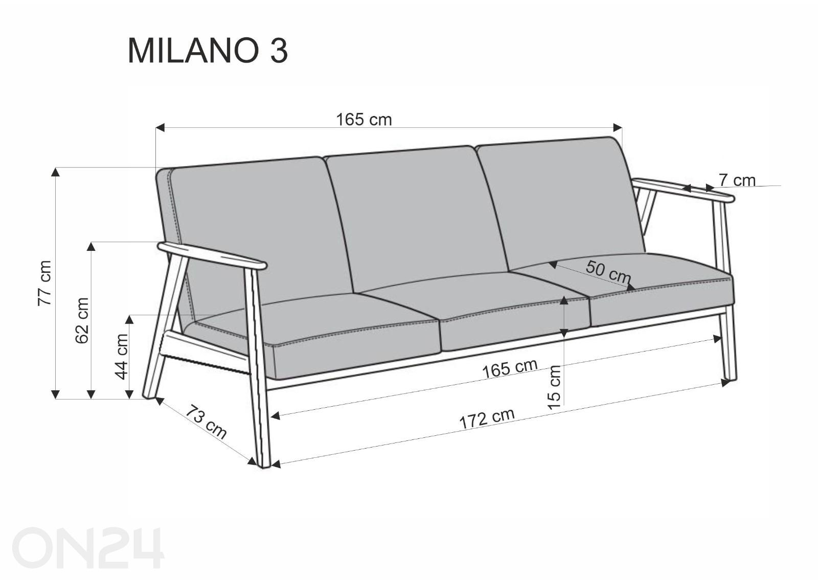 3-местный диван Milano увеличить размеры