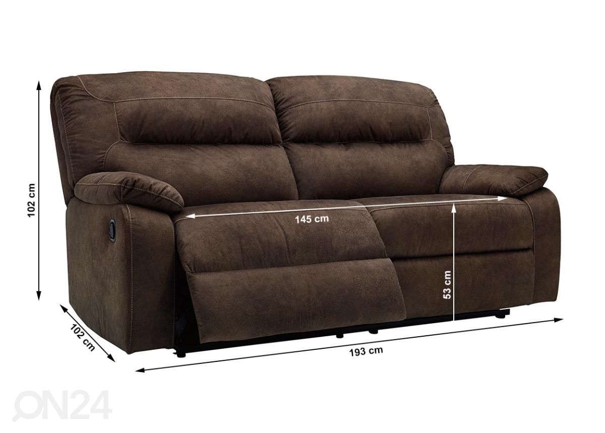3-местный диван recliner увеличить размеры