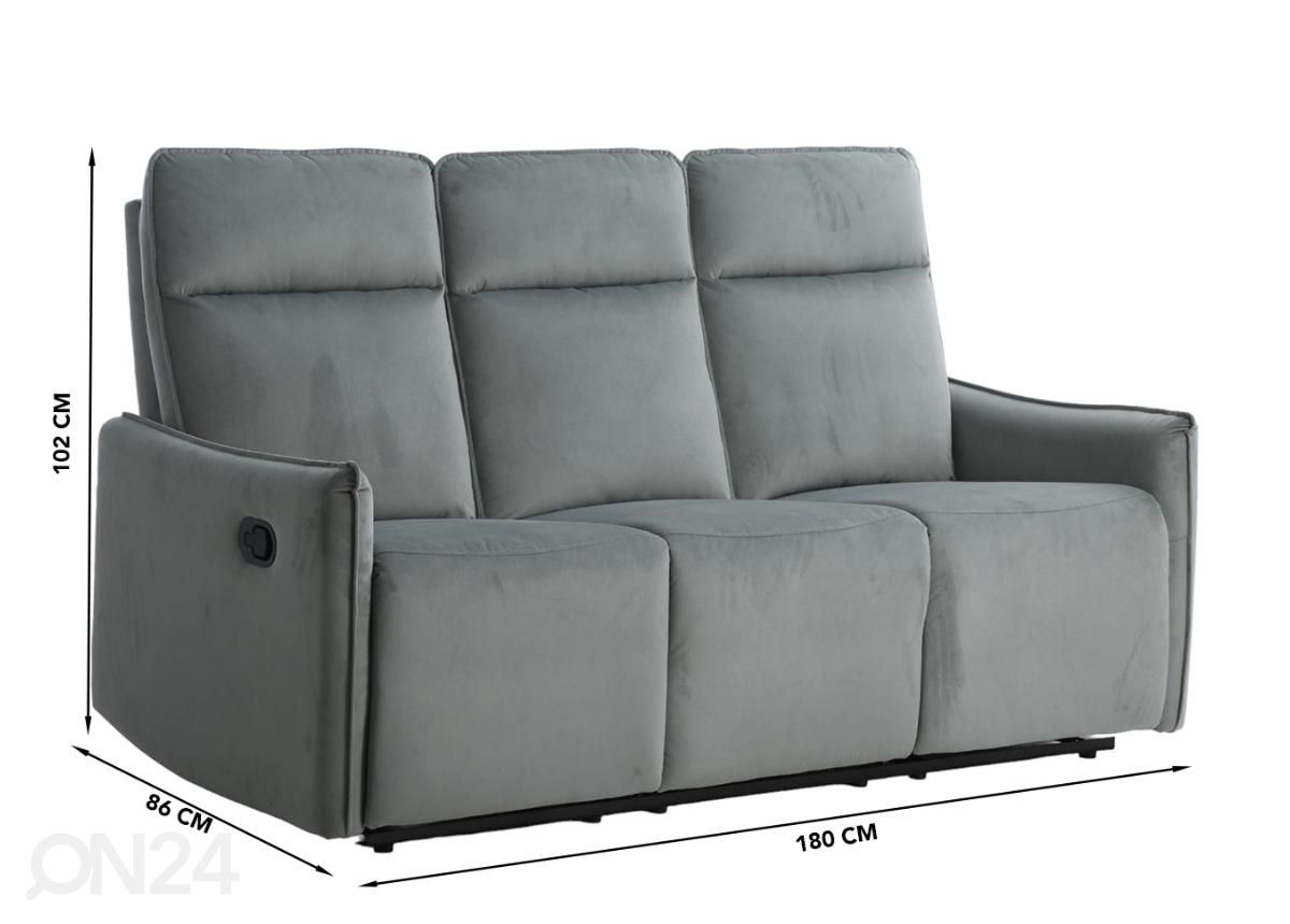 3-местный диван recliner увеличить размеры
