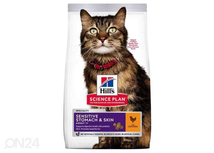 Hill's Science Plan Sensitive Stomach/Skin корм для кошек с курицей 7 кг увеличить