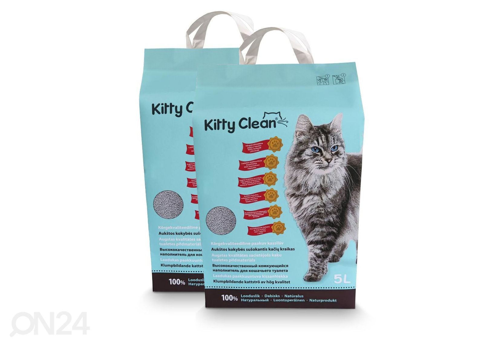 Kitty Clean комкующийся песок 5л 2 шт увеличить