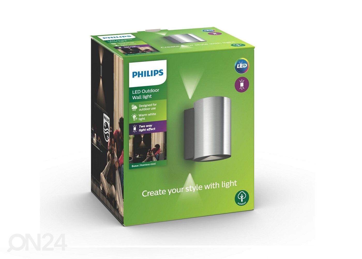 Philips Buxus стальной настенный светильник 2x4,5 W 1000lm 2700K увеличить