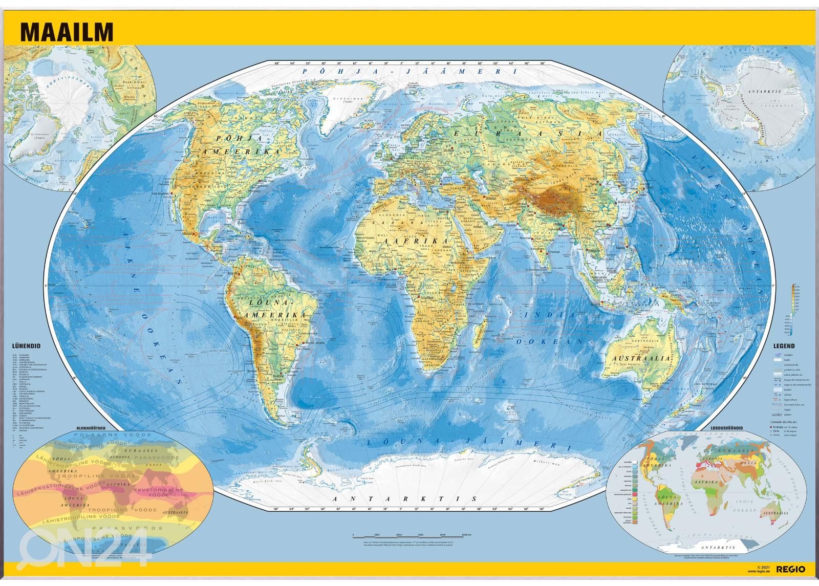 Regio общегеографическая настенная карта мира 150 х 105 см увеличить