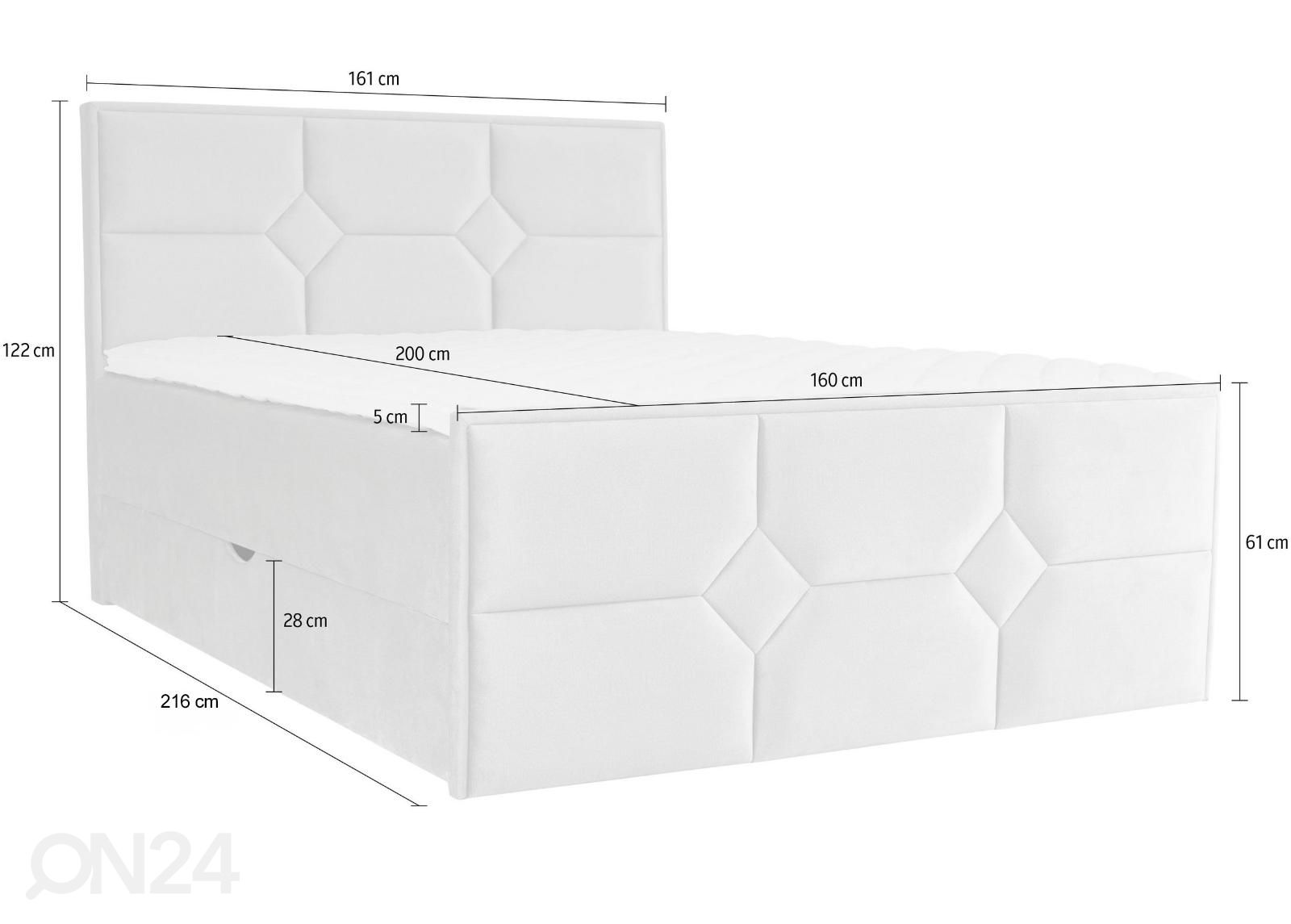 Sime Beds Континентальная кровать с ящиком для хранения Helena Mosaiik 140x200 см увеличить размеры