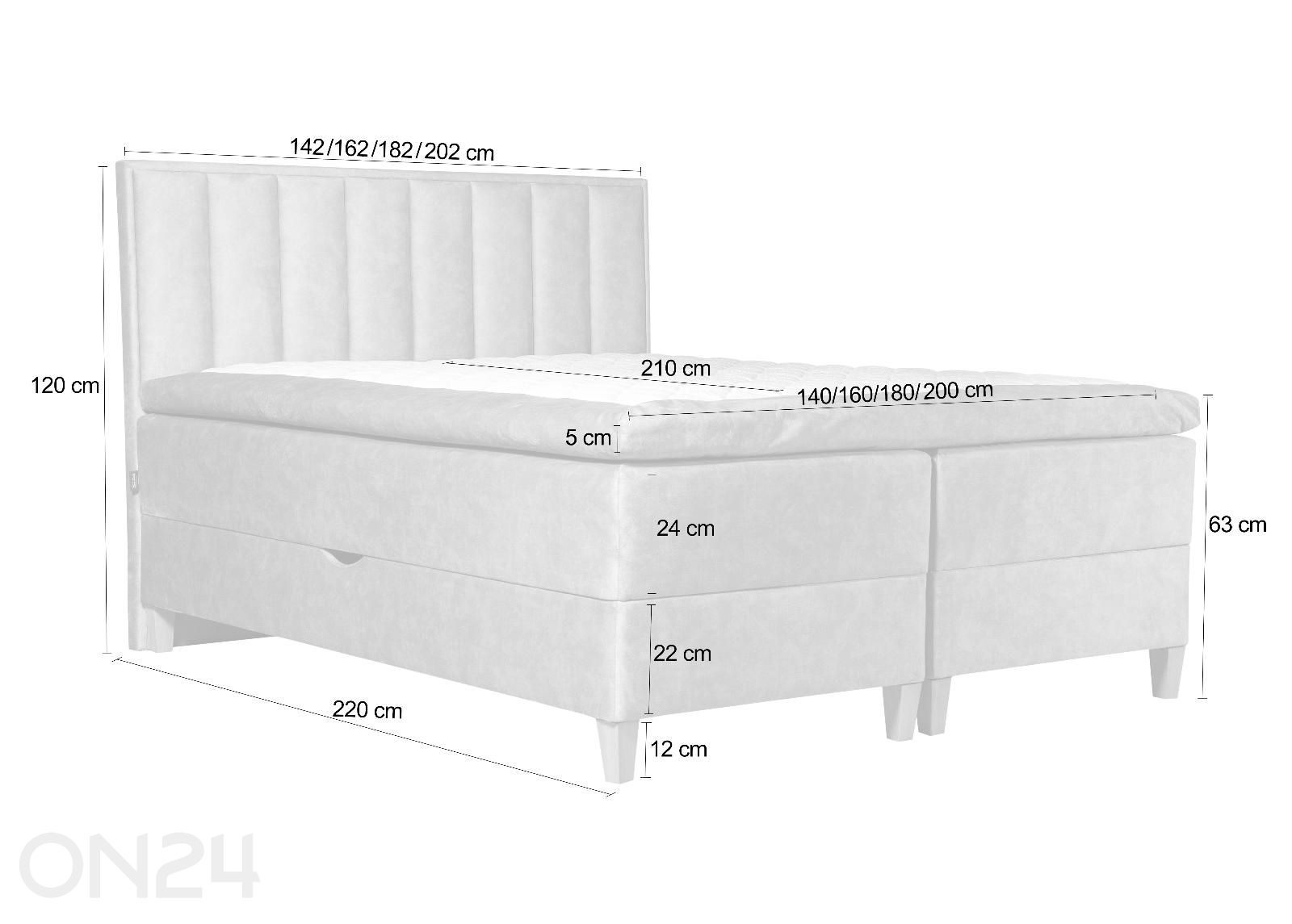 Sime Beds Континентальная кровать с ящиком Marleen 140x200 см увеличить размеры