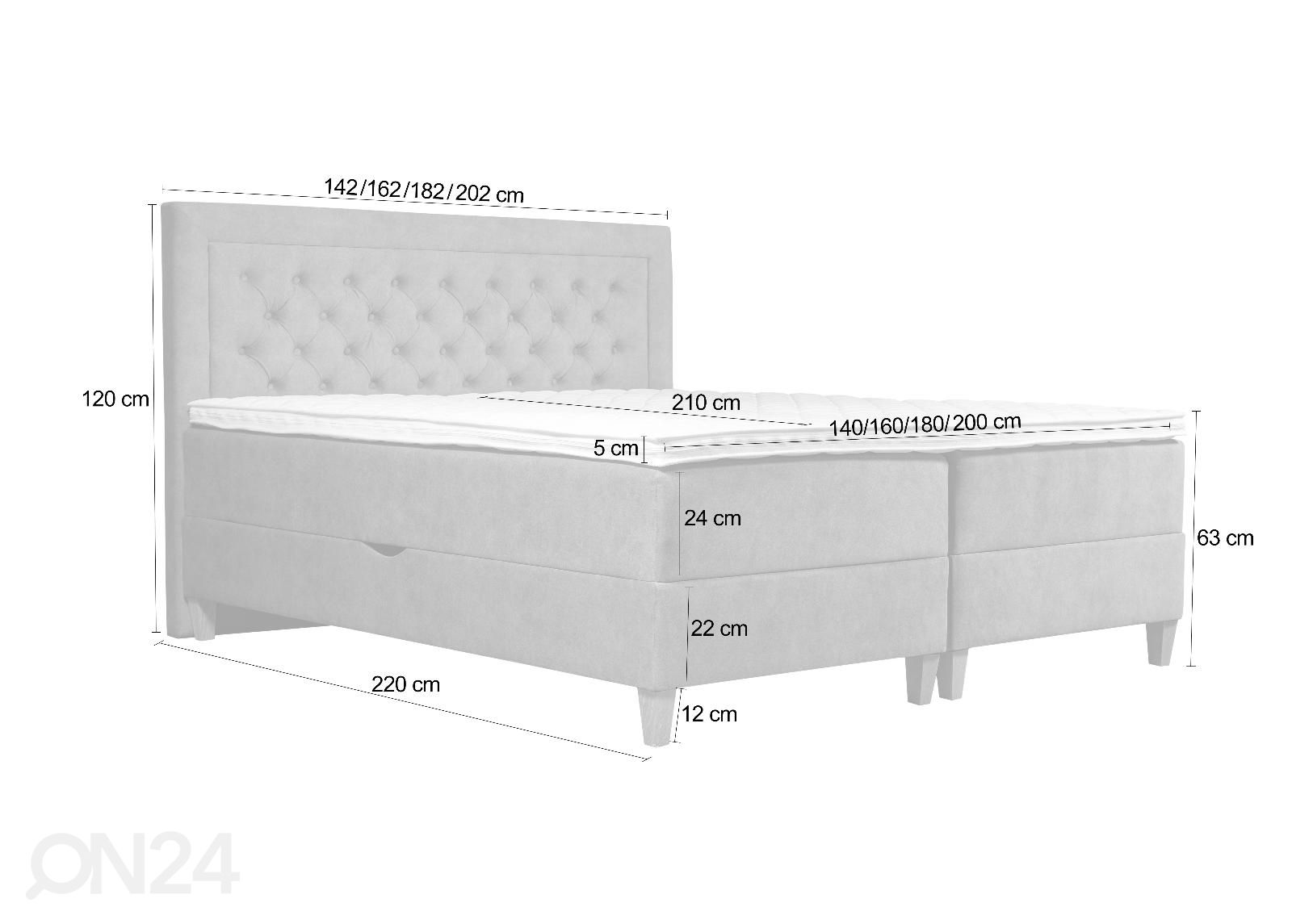 Sime Beds Континентальная кровать с ящиком Marleen 140x210 см увеличить размеры