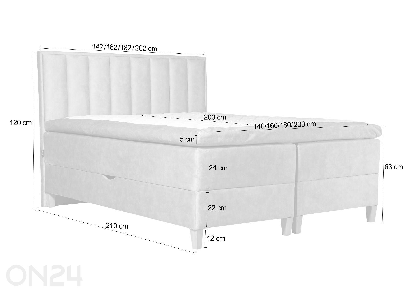 Sime Beds Континентальная кровать с ящиком Mileen 140x200 см увеличить размеры