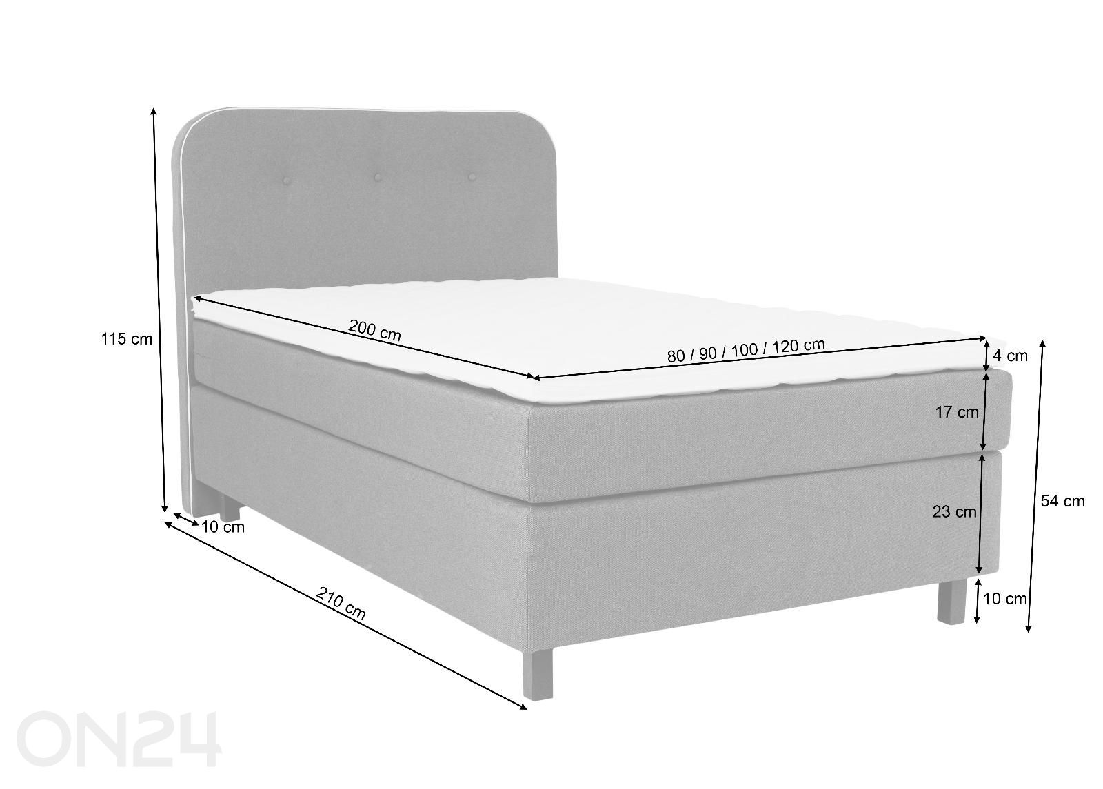 Sime Beds Континентальная кровать Laara 80x200 см увеличить размеры