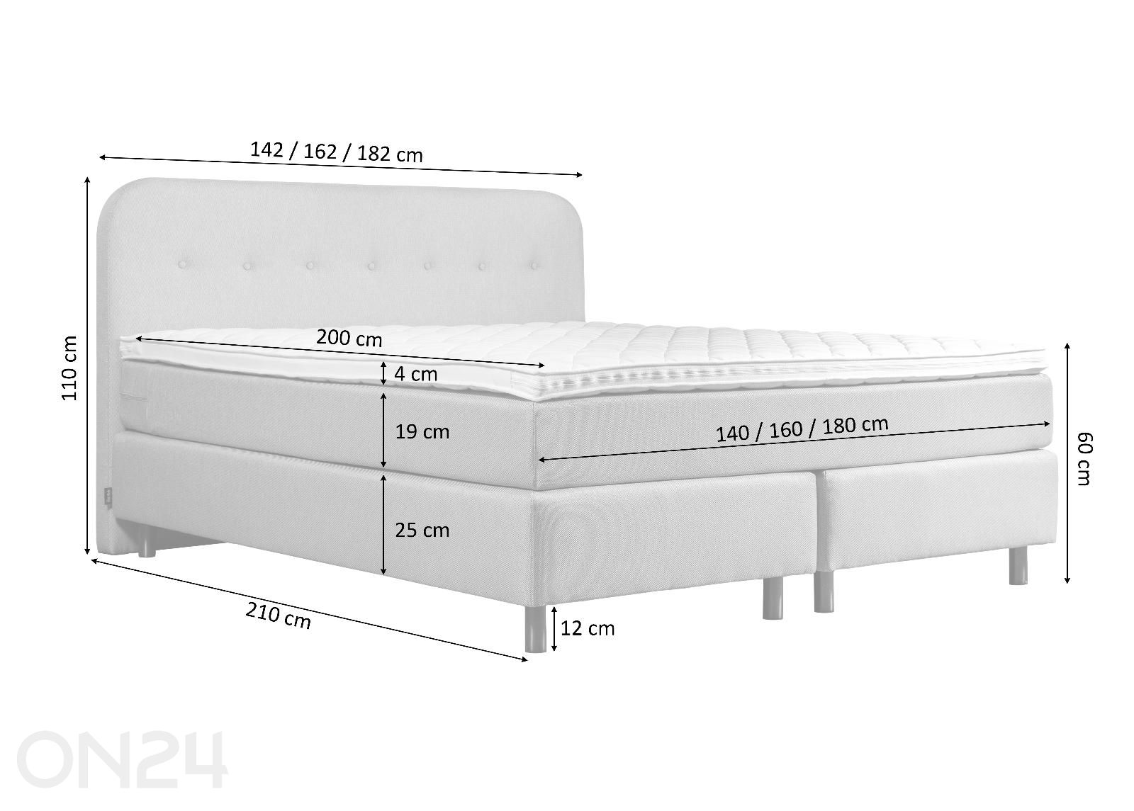 Sime Beds Континентальная кровать Moon 160x200 см увеличить размеры