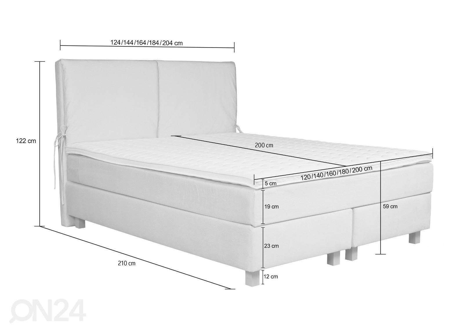 Sime Beds Континентальная кровать Nele 140x200 см увеличить размеры