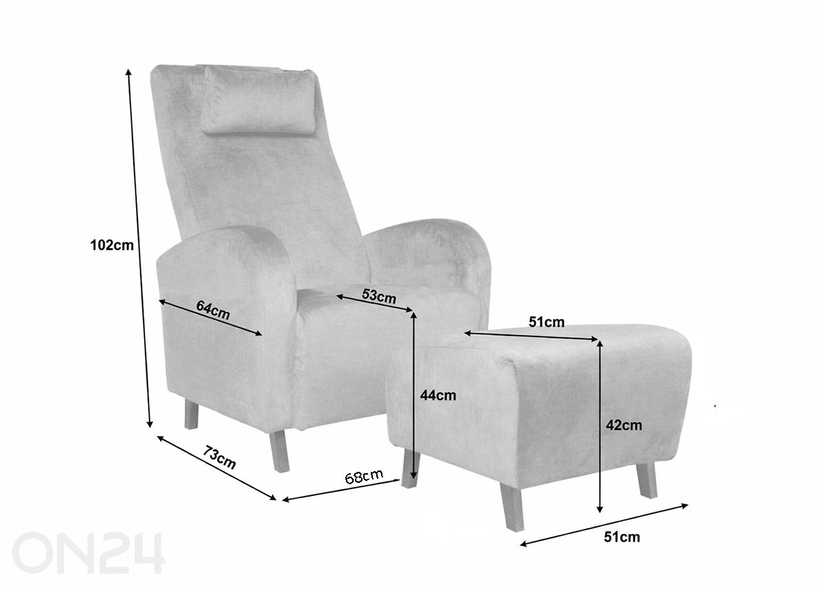 Sime Beds кресло Emma + пуф увеличить размеры