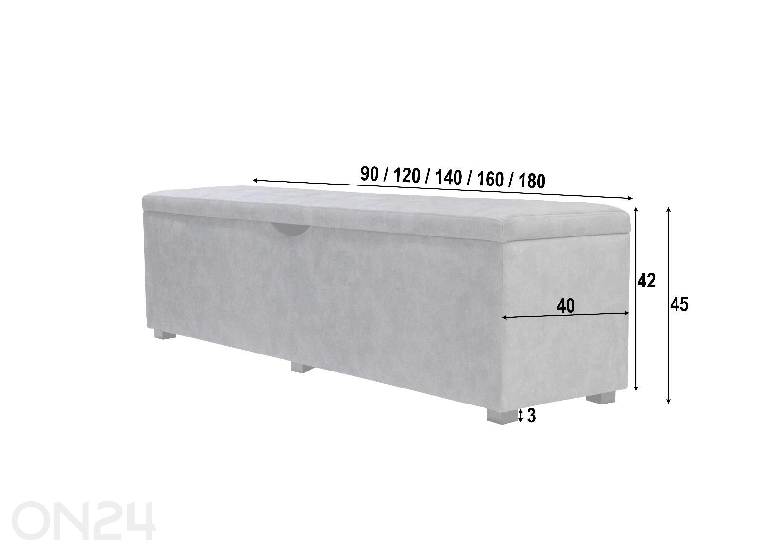 Sime Beds пуф с ящиком для хранения MONO Ruut 90 см увеличить размеры