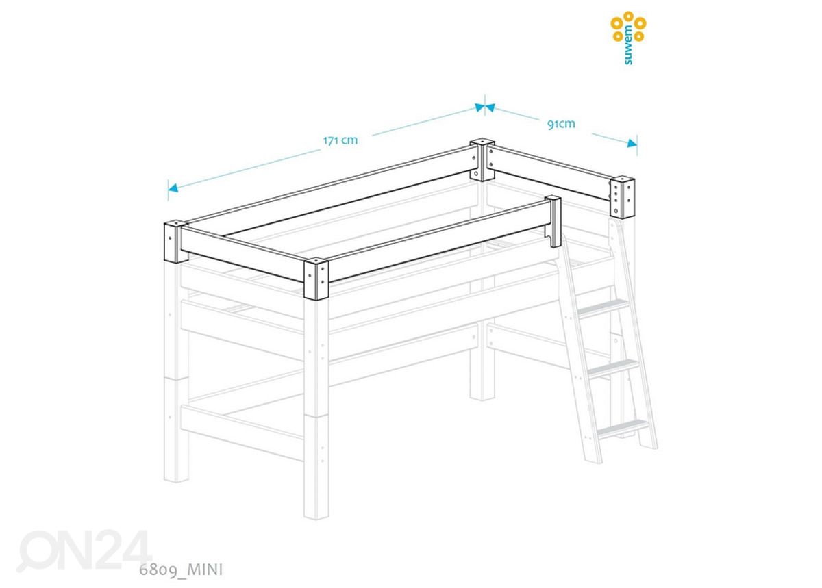 Suwem защитный бортик для кровати Lahe MINI 80x160 cm увеличить размеры