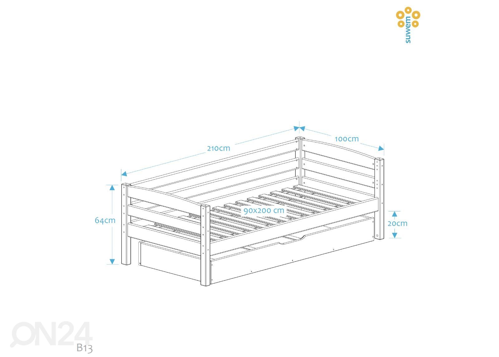 Suwem кровать Fantazy 90x200 cm, с перегородками и дополнительной кроватью увеличить размеры