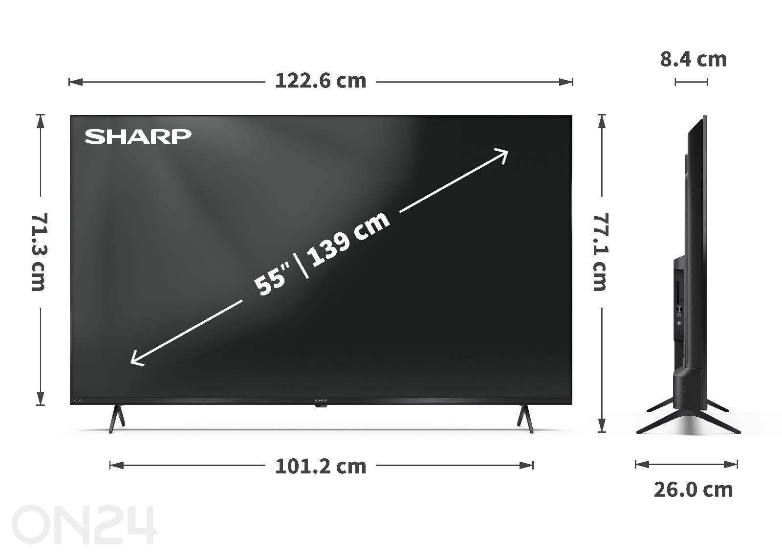 Teler Sharp 55" (139 см) QLED 4K Ultra HD Google TV, Dolby Vision, Dolby Atmos увеличить размеры
