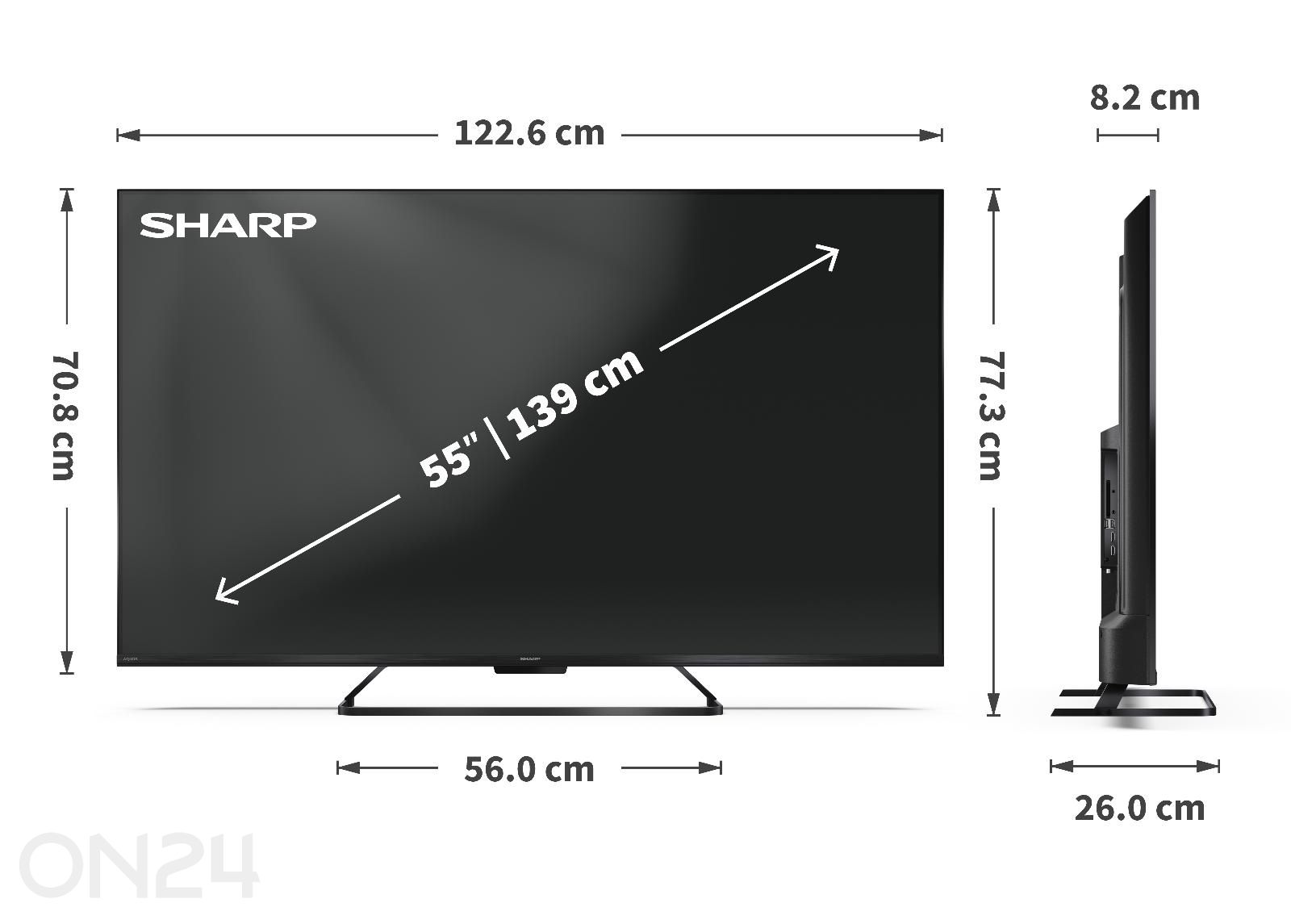 Teler Sharp 55" (139 см) QLED 4K Ultra HD Google TV, Dolby Vision IQ, Dolby Atmos увеличить размеры