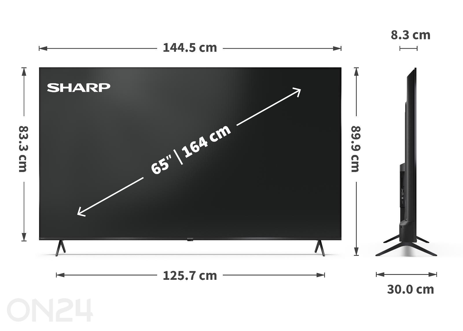 Teler Sharp 65" (164 см) QLED 4K Ultra HD Google TV, Dolby Vision, Dolby Atmos увеличить размеры