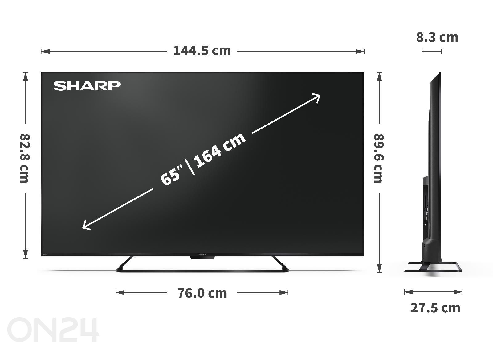 Teler Sharp 65" (164 см) QLED 4K Ultra HD Google TV, Dolby Vision IQ, Dolby Atmos увеличить размеры