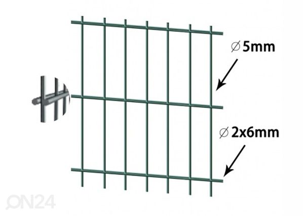 Заборная панель 2D RAL6005, 6/5/6 mm 103x250 cm