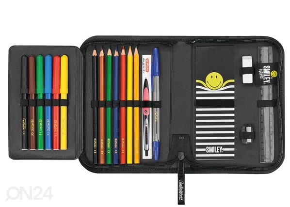 Заполненный пенал Herlitz Smileyworld Black Stripes