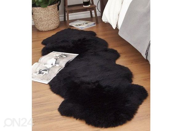 Ковёр из шкуры овцы 50x180 см, черный