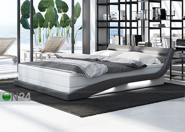 Кровать с LED освещением + матрас 180x200 cm