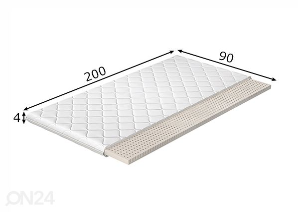 Наматрасник Lateks 90x200 cm размеры