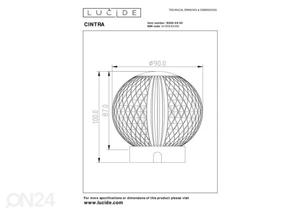 Настольная лампа Cintra перезаряжаемая 1x1,5W 3000K - 3 StepDim