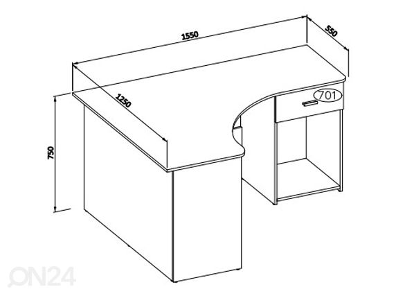 Рабочий стол 155x125 cm