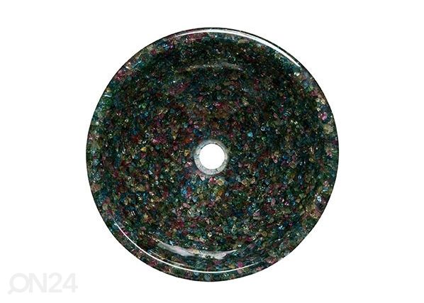 Раковина из смолы, с полудрагоценными камнями