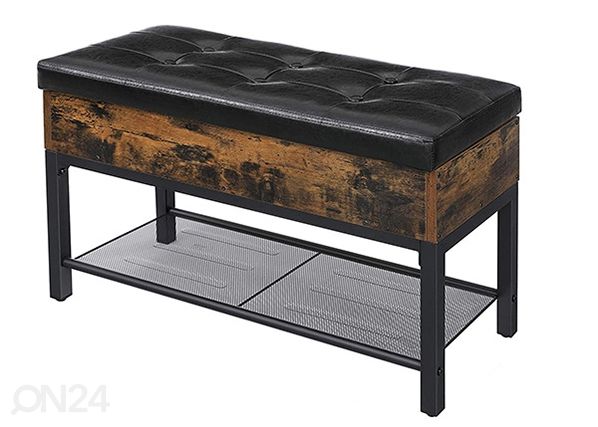 Скамейка с местом для хранения, коричневый/черный