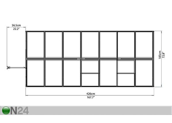 Теплица Palram Hybrid 1.85x4.26 м, 7.88 м²