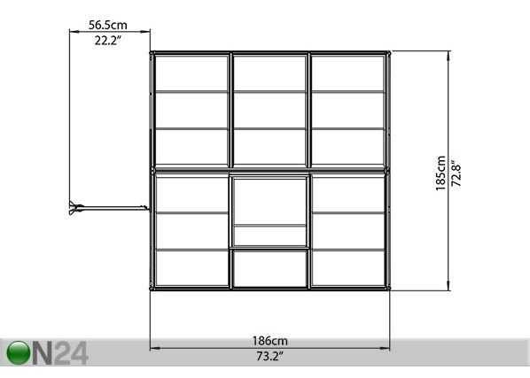 Теплица Palram Hybrid 1,86x1,86 м, 3,44 м²