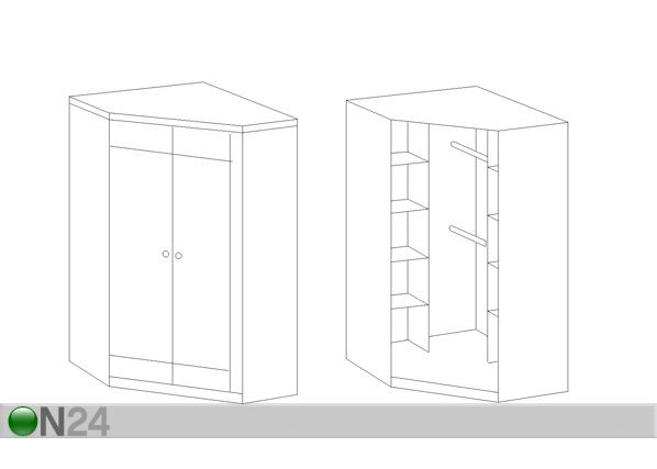 Угловой шкаф платяной Cindy