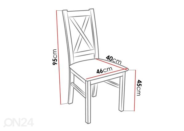 Удлиняющийся обеденный стол 80x160-200 cm + 6 стульев размеры